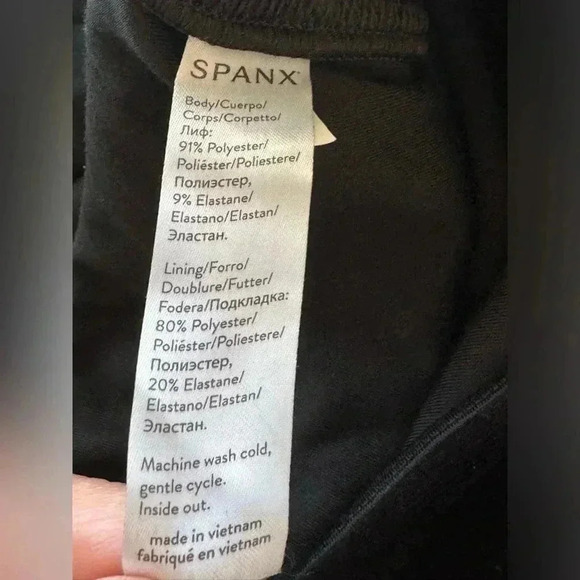 SPANX Velvet Leggings Black Stretch Shapewear Bodycon High Waist Versatile - Picture 7 of 10